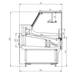 Serve over counter range technical drawing
