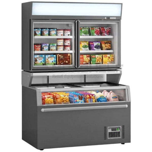 V-MAX Double Door Wall-Site Top Case Combi Freezer