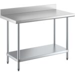 Commercial Kitchen Prep Table – 1200 × 600mm Stainless Steel Top with Upstand | BRVWT60120GB