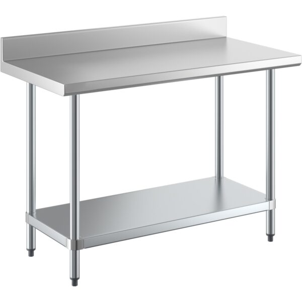 Commercial Kitchen Prep Table – 1200 × 600mm Stainless Steel Top with Upstand | BRVWT60120GB