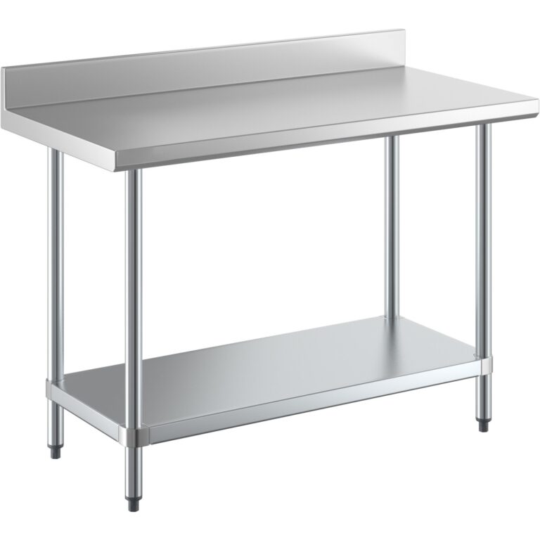 Commercial Kitchen Prep Table – 1200 × 600mm Stainless Steel Top with Upstand | BRVWT60120GB