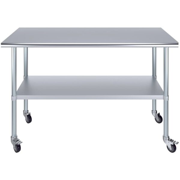 Mobile Kitchen Prep Table – 900 × 600mm Stainless Steel Top | BRVWT6090GMOBILE