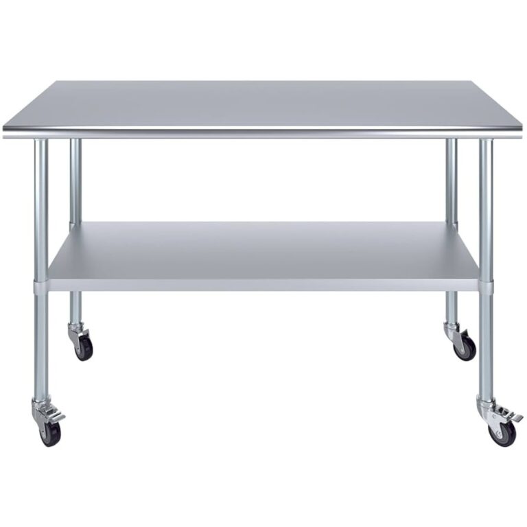 Mobile Kitchen Prep Table – 900 × 600mm Stainless Steel Top | BRVWT6090GMOBILE
