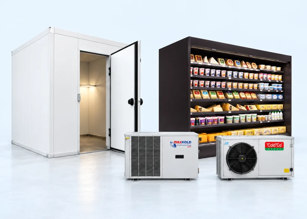 Commercial cold room, V-MAX multideck display fridge, Maxkold and ColdCo condensing units