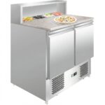 Commercial Pizza Prep Fridge – 2 Door Granite Top, 5 × GN 1/6 | BRVTHPS900
